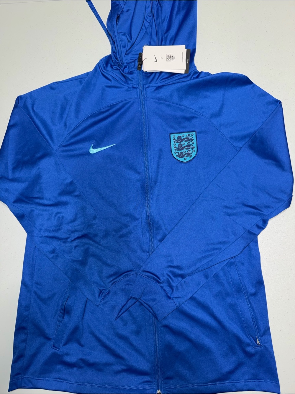 Nike: England Soccer Team Blue Hood Athletic Sweater (Medium)